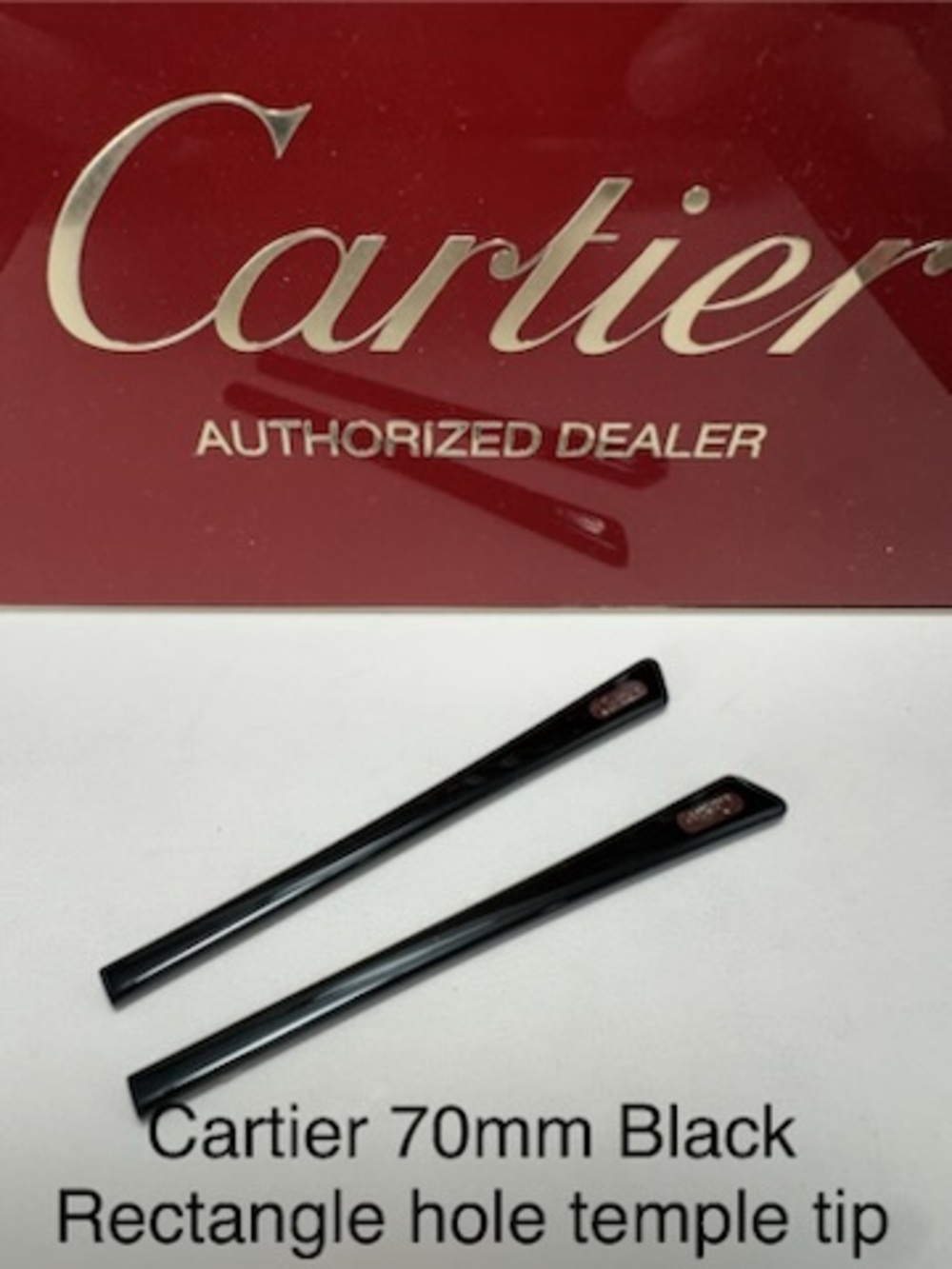 1 pair Cartier Eyewear Temple tip 70mm Black Rectangle Hole size of 2.0mm new